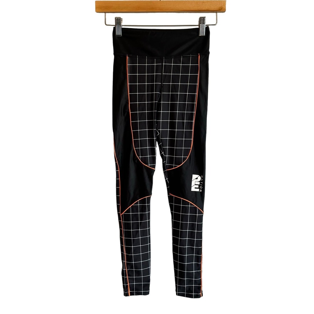 PE Nation The Hammer Throw Black White Print Leggings Women's Size XS